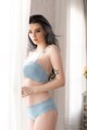 Beautiful Jessie Vard seductive with blue lingerie (13 photos) P10 No.59a4a7
